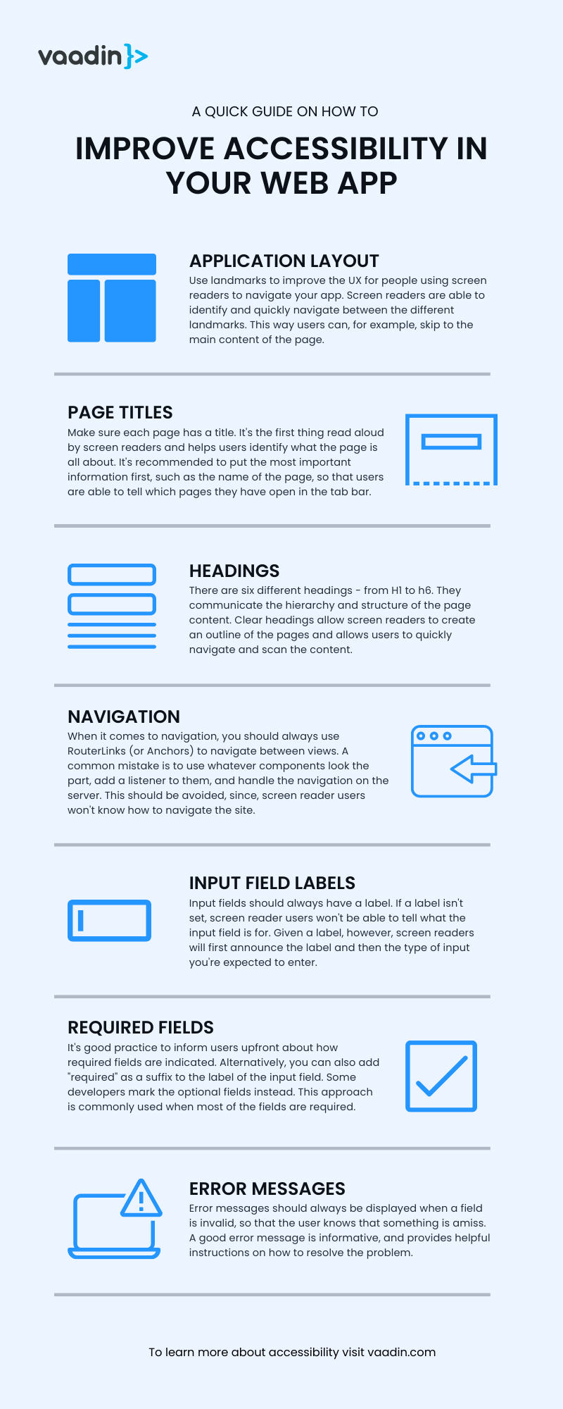 Accessibility tips infographic